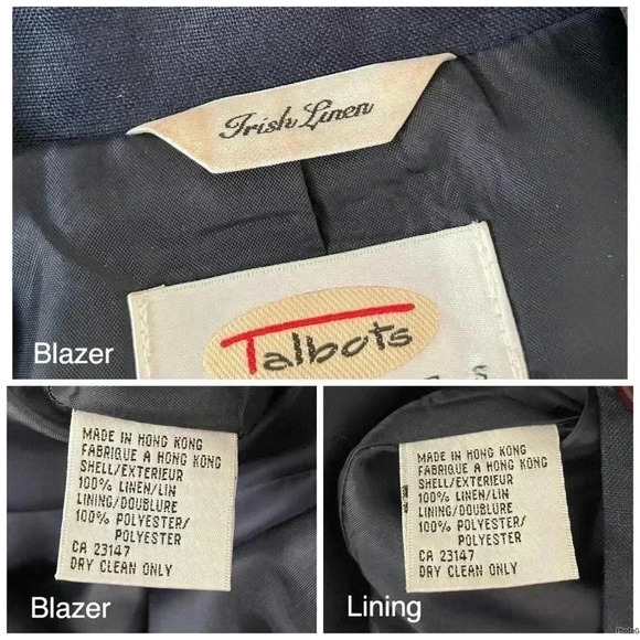 Talbots Dress Blazer Set Business Attire Workwear Career Wear Irish Linen - Picture 15 of 15